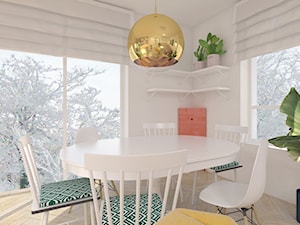 Mieszkanie 2, 84m2 - Średnia biała jadalnia, styl skandynawski - zdjęcie od A+A