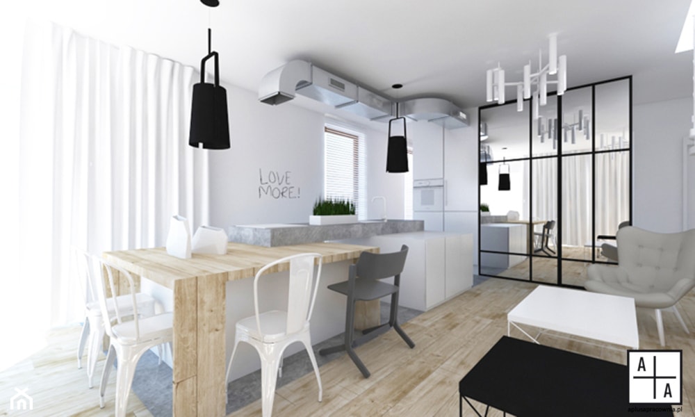 Mieszkanie 2+pies, 53m2 - Kuchnia, styl industrialny - zdjęcie od A+A - Homebook