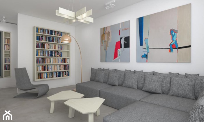 Mieszkanie 2+2, 68m2 - Salon, styl nowoczesny - zdjęcie od A+A