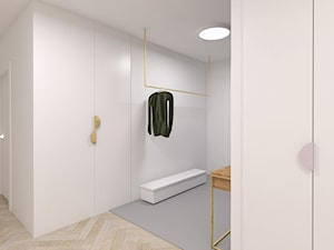 Mieszkanie 2, 84m2 - Średni z wieszakiem biały hol / przedpokój, styl skandynawski - zdjęcie od A+A