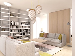 Mieszkanie 2+4, 192m2 - Mały biały salon, styl nowoczesny - zdjęcie od A+A