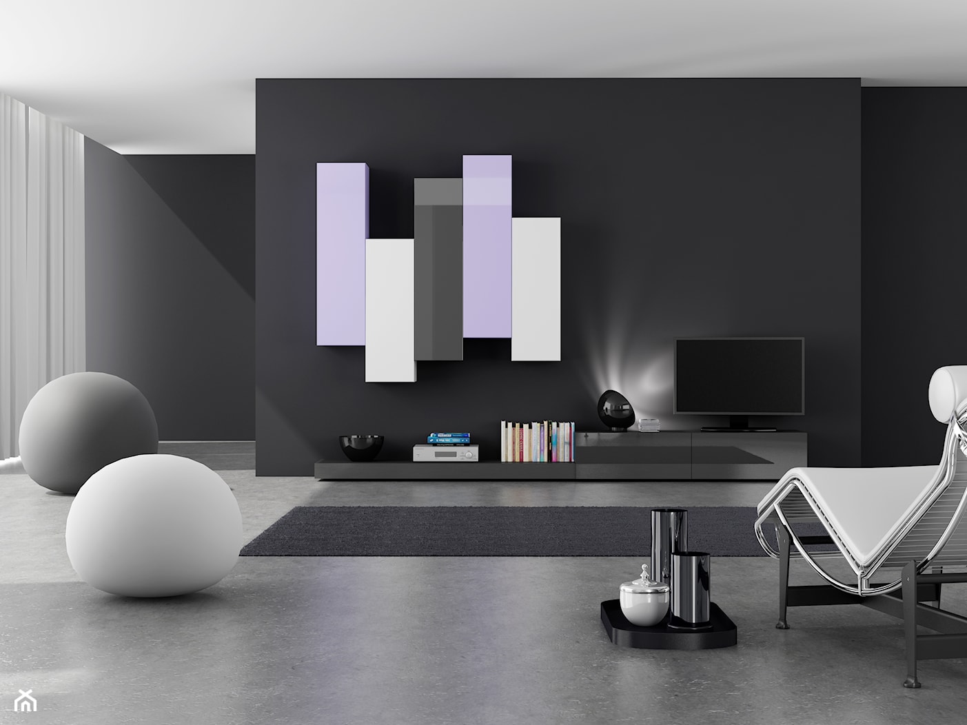 Meble modułowe - Mały czarny salon, styl nowoczesny - zdjęcie od Or Design - Homebook