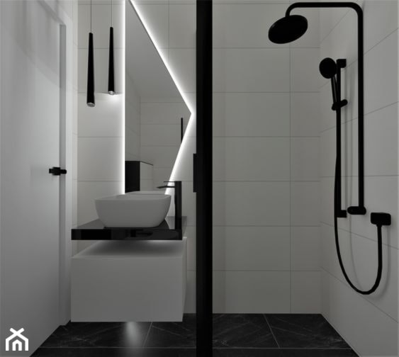 łazienka black&white - Łazienka, styl nowoczesny - zdjęcie od Katarzyna Wnęk