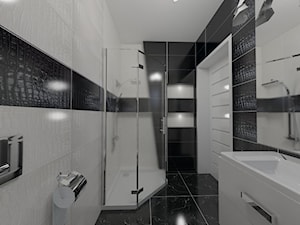Łazienka w stylu glamour czarno-biała - zdjęcie od Katarzyna Wnęk