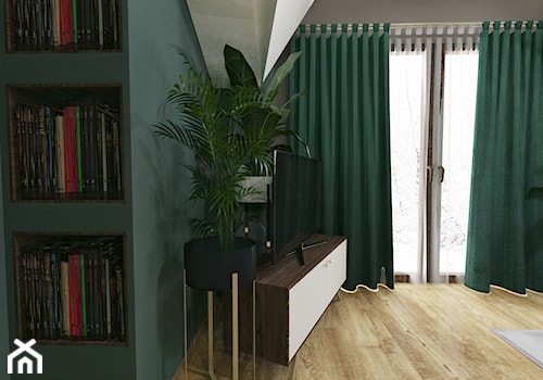 mieszkanie ze szlachetną zielenią - Sypialnia, styl glamour - zdjęcie od Katarzyna Wnęk