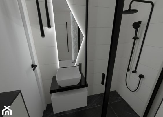 łazienka black&white - Łazienka, styl nowoczesny - zdjęcie od Katarzyna Wnęk