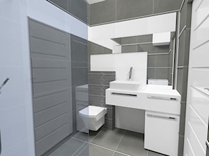 Szara łazienka - Łazienka, styl minimalistyczny - zdjęcie od Katarzyna Wnęk