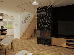 Dom w stylu boho w połączeniu ze stylem skandynawskim - Salon - zdjęcie od Katarzyna Wnęk