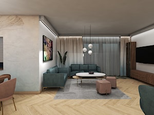dom w zielonym odcieniu - Salon, styl nowoczesny - zdjęcie od Katarzyna Wnęk