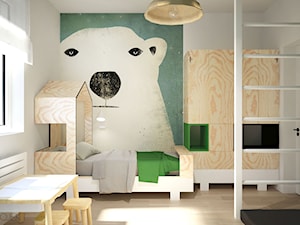 dom prywatny - Średni biały czarny zielony pokój dziecka dla dziecka dla chłopca, styl skandynawski - zdjęcie od JOTKA PROJEKT