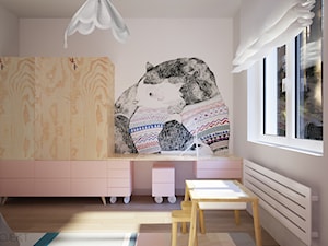 dom prywatny - Duży szary pokój dziecka dla dziecka dla dziewczynki, styl skandynawski - zdjęcie od JOTKA PROJEKT