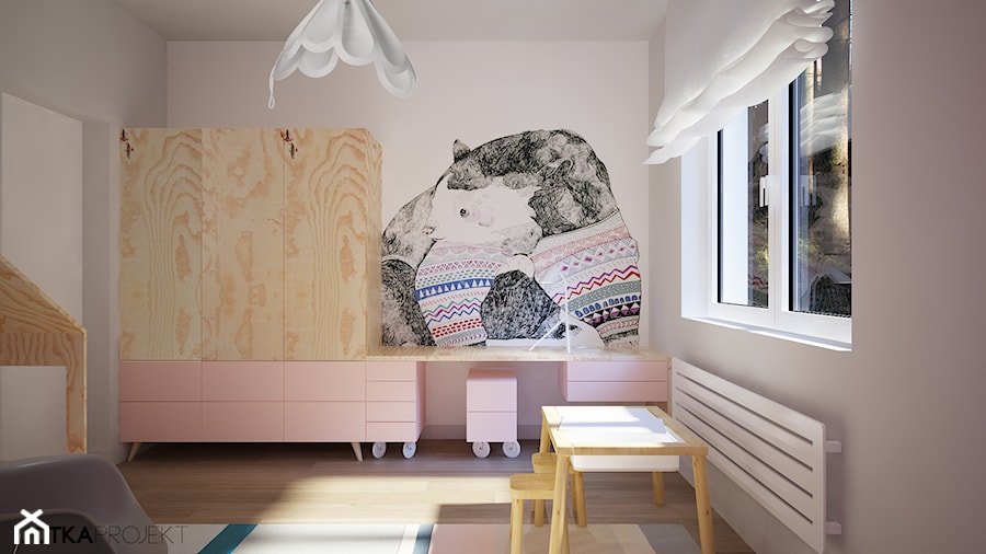 dom prywatny - Duży szary pokój dziecka dla dziecka dla dziewczynki, styl skandynawski - zdjęcie od JOTKA PROJEKT