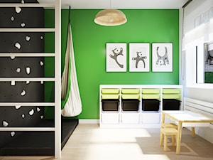 dom prywatny - Średni biały zielony pokój dziecka dla dziecka dla chłopca, styl skandynawski - zdjęcie od JOTKA PROJEKT