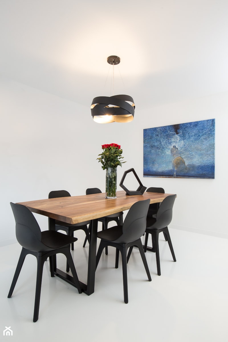Apartament Pod Złotym Globem - Średnia szara jadalnia jako osobne pomieszczenie, styl nowoczesny - zdjęcie od NOYE Studio