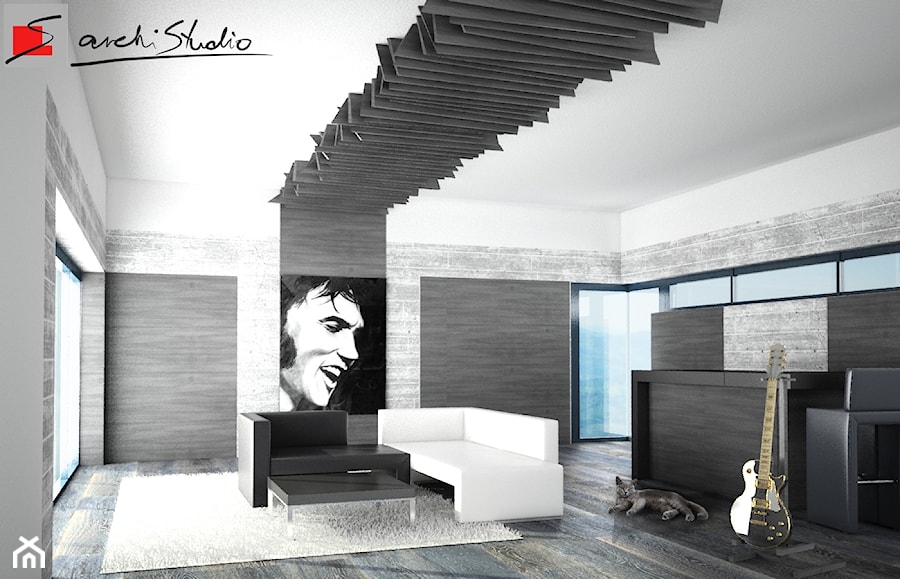 DOM 3 - Salon, styl minimalistyczny - zdjęcie od Machoń Architekci