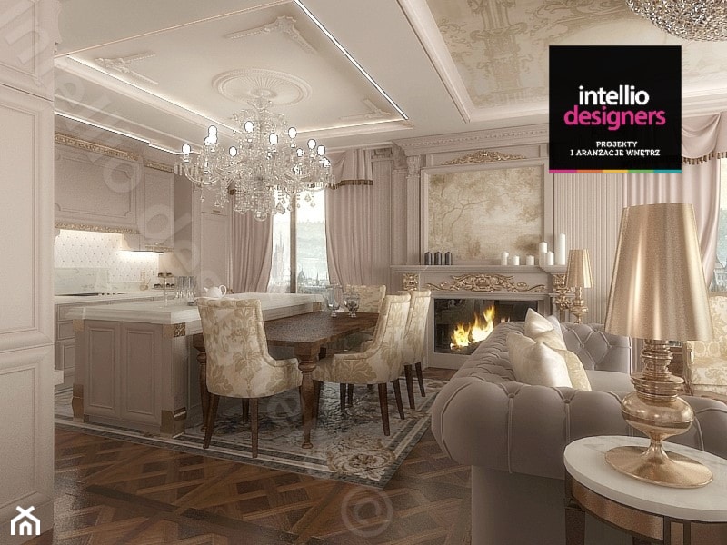 Apartament pałacowy w Krakowie - projektant wnętrz - Salon, styl tradycyjny - zdjęcie od Intellio designers projekty wnętrz