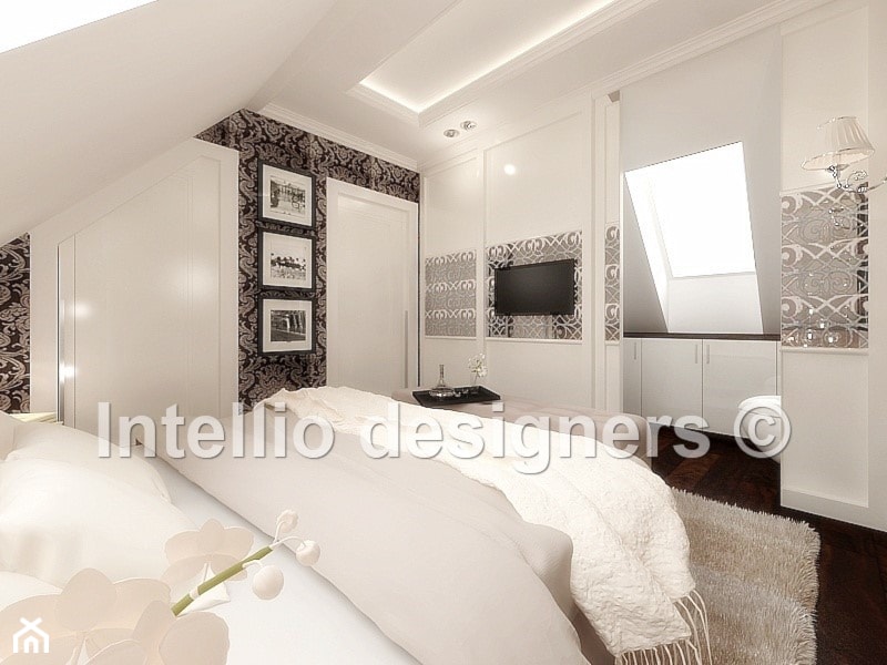 Sypialnia na poddaszu - projekt wnętrza - zdjęcie od Intellio designers projekty wnętrz