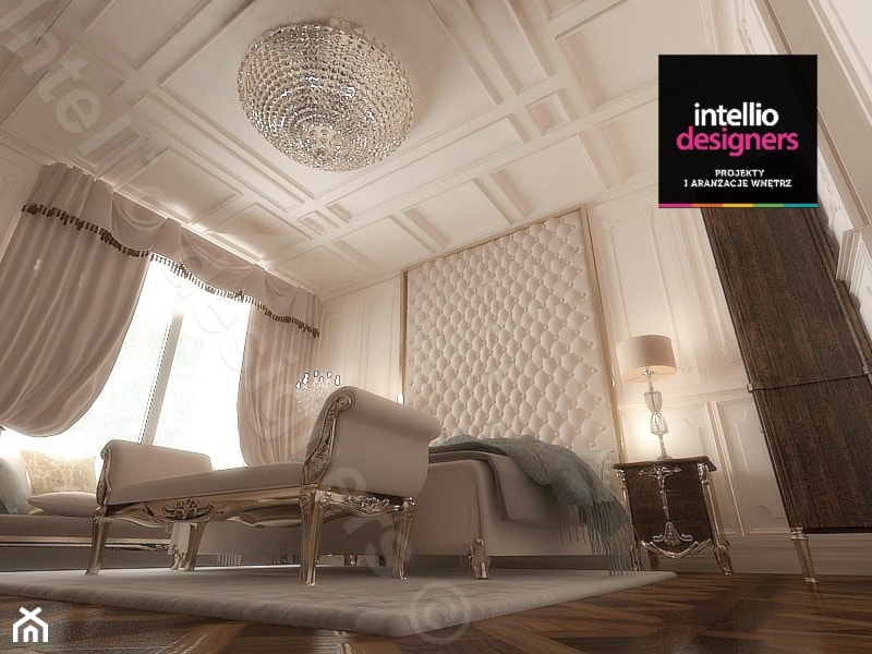 Apartament pałacowy w Krakowie - projektant wnętrz - Sypialnia, styl glamour - zdjęcie od Intellio designers projekty wnętrz