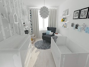 Projekt pokoju dziecięcego - Mały miętowy pokój dziecka dla niemowlaka dla chłopca dla dziewczynki, styl nowoczesny - zdjęcie od white interior design