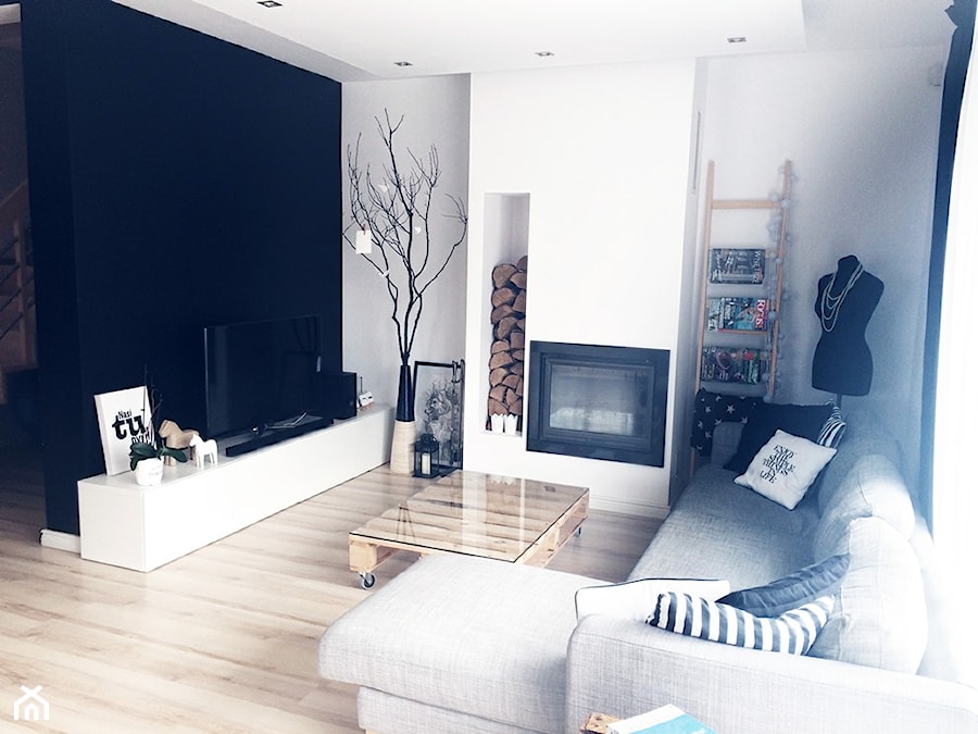 Dom jednorodzinny - parter - Salon, styl skandynawski - zdjęcie od white interior design
