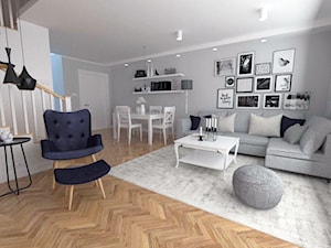 Dom w zabudowie szeregowej - Salon, styl skandynawski - zdjęcie od white interior design