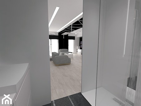 Aranżacje wnętrz - Łazienka: Meszkanie 45 m2 - Łazienka, styl minimalistyczny - white interior design. Przeglądaj, dodawaj i zapisuj najlepsze zdjęcia, pomysły i inspiracje designerskie. W bazie mamy już prawie milion fotografii!