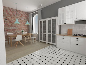 Drugie życie starego domu - Średnia szara jadalnia w kuchni - zdjęcie od white interior design