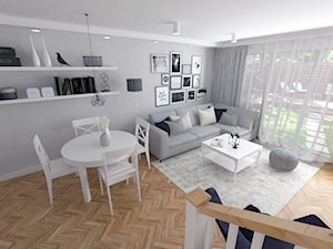 Dom w zabudowie szeregowej - Salon, styl skandynawski - zdjęcie od white interior design