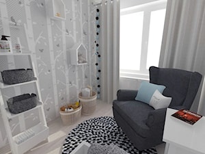Projekt pokoju dziecięcego - Mały szary pokój dziecka dla chłopca dla dziewczynki, styl nowoczesny - zdjęcie od white interior design