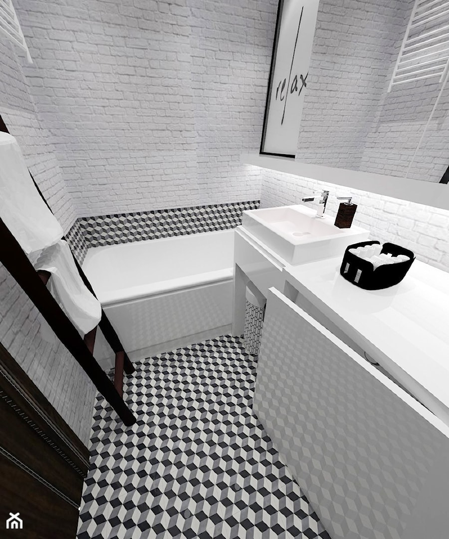 Łazienka Black&White - Łazienka, styl minimalistyczny - zdjęcie od white interior design