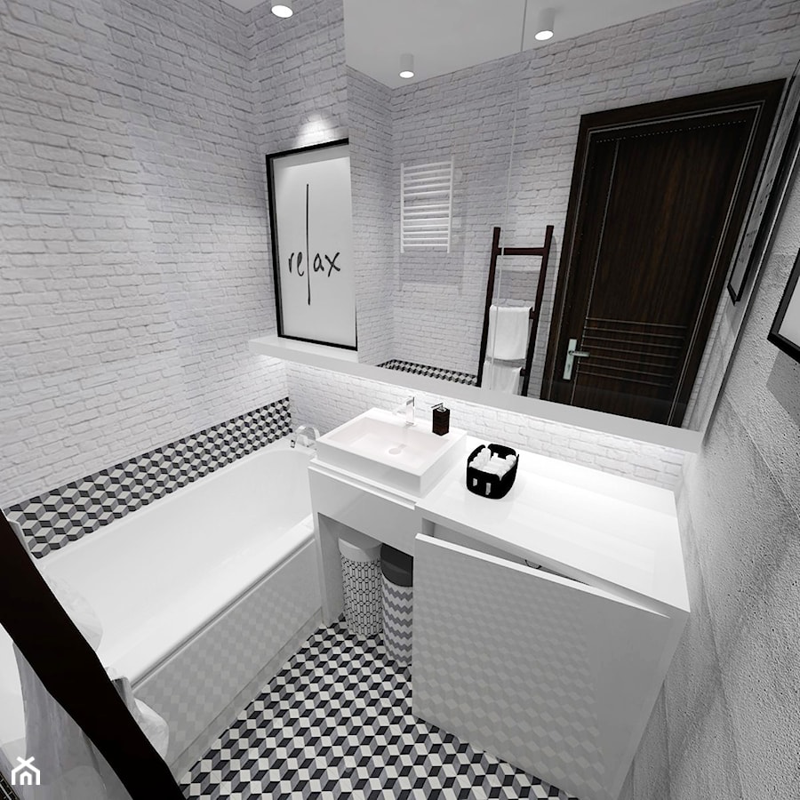 Łazienka Black&White - Łazienka, styl minimalistyczny - zdjęcie od white interior design