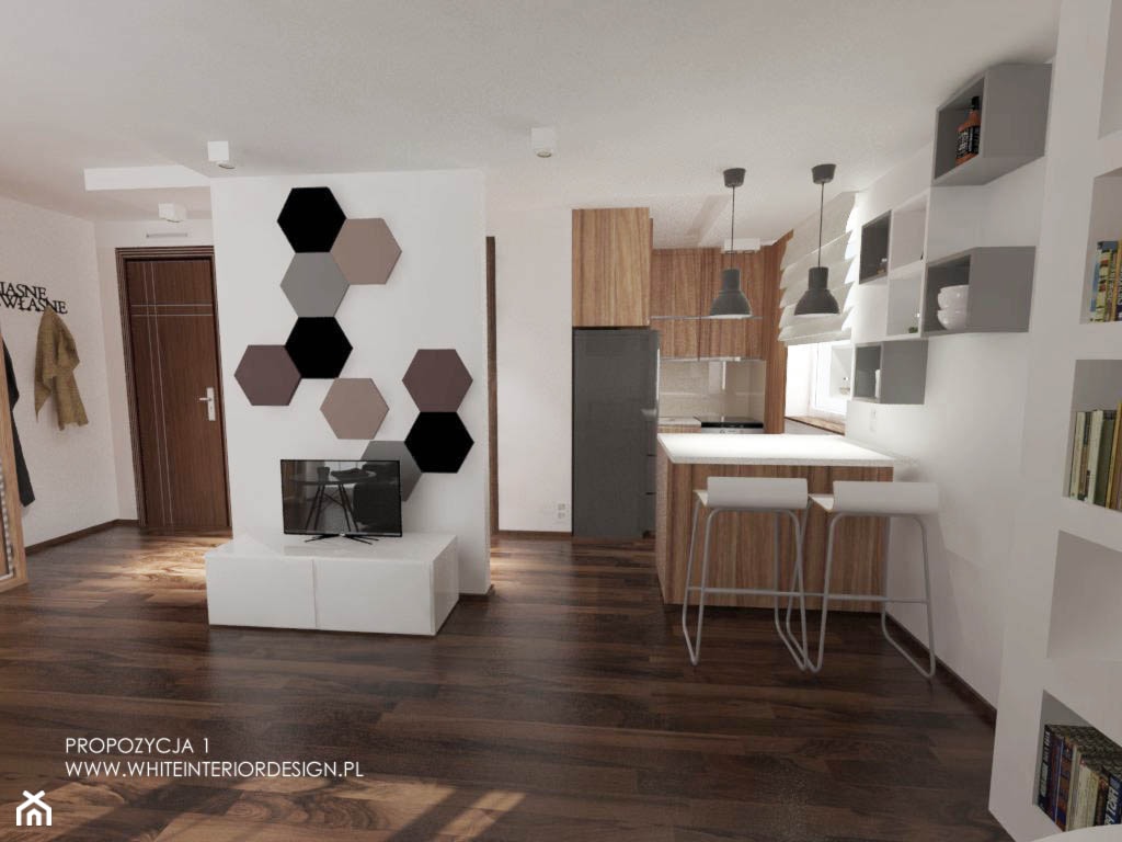 Kawalerka 33 m 2 - Kuchnia, styl nowoczesny - zdjęcie od white interior design - Homebook