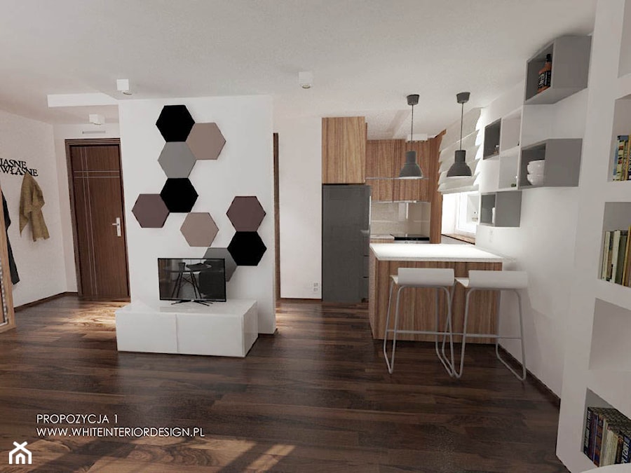 Kawalerka 33 m 2 - Kuchnia, styl nowoczesny - zdjęcie od white interior design