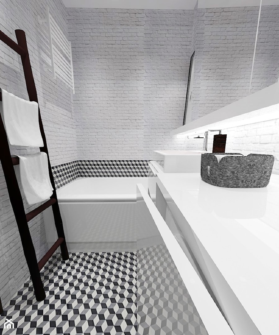 Łazienka Black&White - Łazienka, styl minimalistyczny - zdjęcie od white interior design