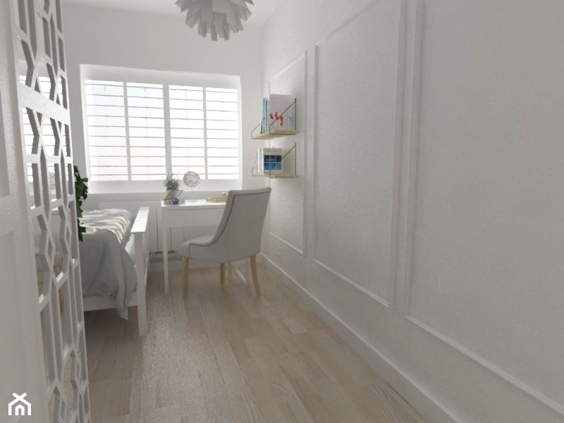 Projekt małego mieszkania - Średni biały pokój dziecka dla nastolatka dla chłopca dla dziewczynki - zdjęcie od white interior design