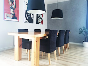 Dom jednorodzinny - parter - Mała szara jadalnia jako osobne pomieszczenie, styl skandynawski - zdjęcie od white interior design