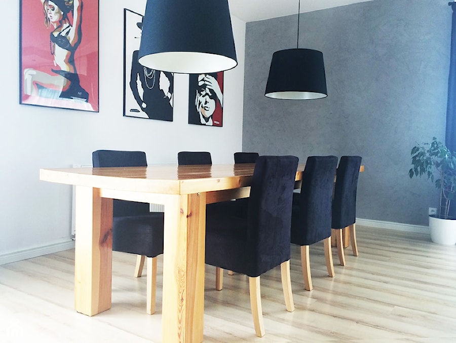 Dom jednorodzinny - parter - Mała szara jadalnia jako osobne pomieszczenie, styl skandynawski - zdjęcie od white interior design
