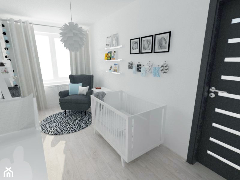 Projekt pokoju dziecięcego - Średni biały pokój dziecka dla niemowlaka dla chłopca dla dziewczynki, styl nowoczesny - zdjęcie od white interior design - Homebook