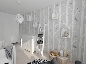 Projekt pokoju dziecięcego - Średni szary pokój dziecka dla niemowlaka dla dziecka dla chłopca dla dziewczynki, styl nowoczesny - zdjęcie od white interior design
