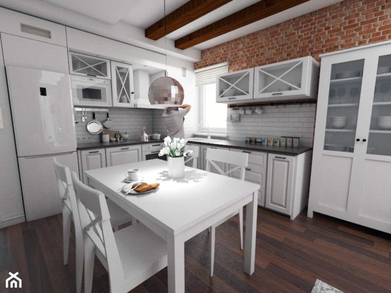 mieszkanie 70 m2 - Średnia biała jadalnia jako osobne pomieszczenie - zdjęcie od white interior design