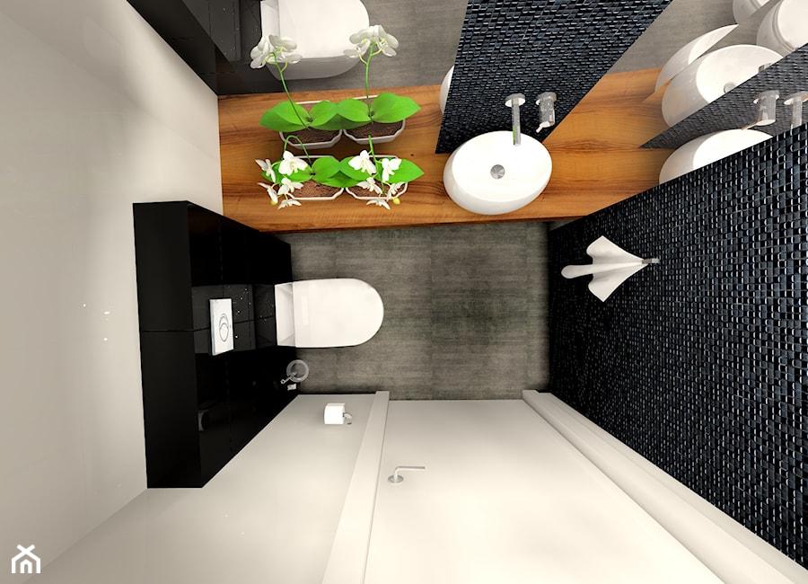 Czarno - białe wc dla gości - zdjęcie od MKdezere