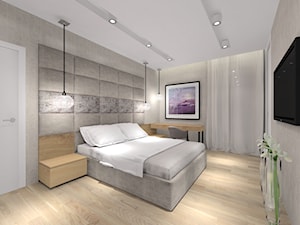 Projekt domu 2 - Średnia szara z biurkiem sypialnia, styl nowoczesny - zdjęcie od MKdezere