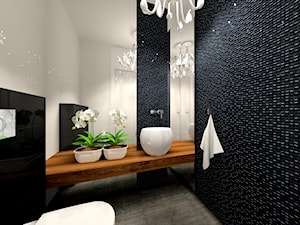 Czarno - białe wc dla gości - zdjęcie od MKdezere