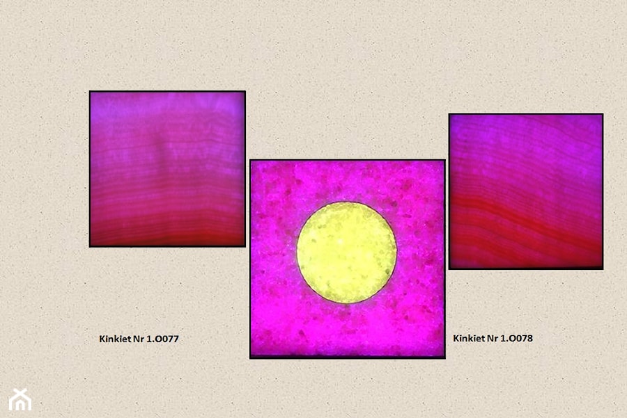 Aranzacja z Kinkietów LED multicolor o powierzchni z ONYKSU i soli na PILOT - zdjęcie od artsun.eu