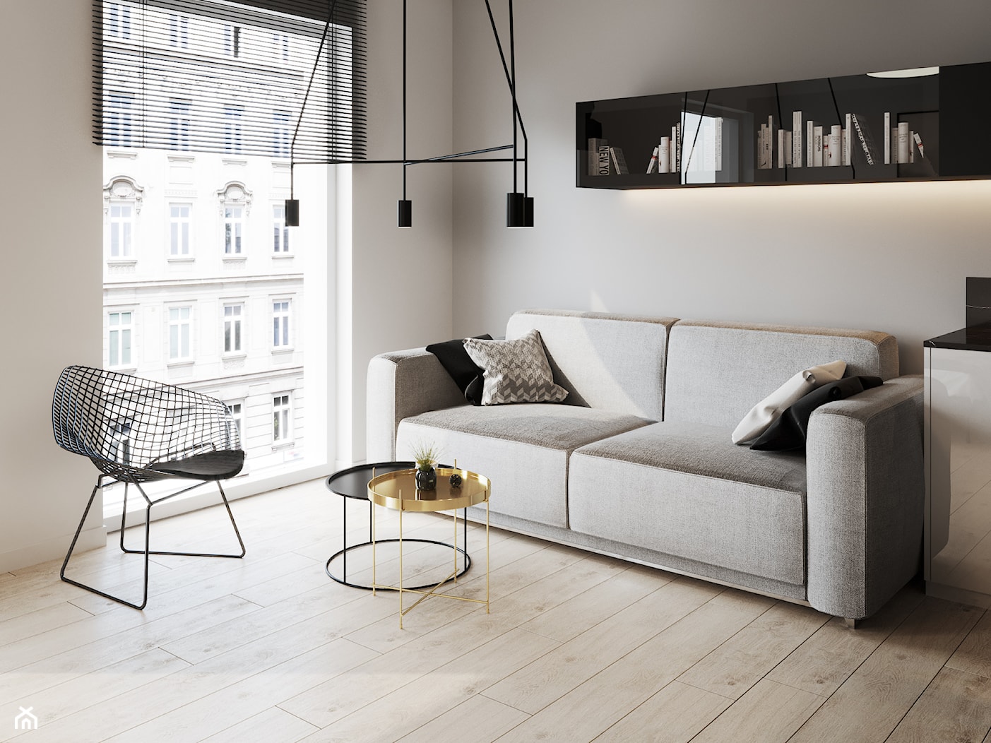 Mieszkanie 2 - Mały biały salon, styl minimalistyczny - zdjęcie od Pogotowie Wnętrzarskie - Homebook