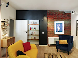 Pokój dla szkoły językowej - Średnie w osobnym pomieszczeniu z sofą białe czarne biuro, styl nowoczesny - zdjęcie od Pogotowie Wnętrzarskie