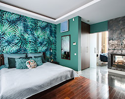 Apartament Dody - Średnia niebieska sypialnia, styl glamour - zdjęcie od Pogotowie Wnętrzarskie - Homebook