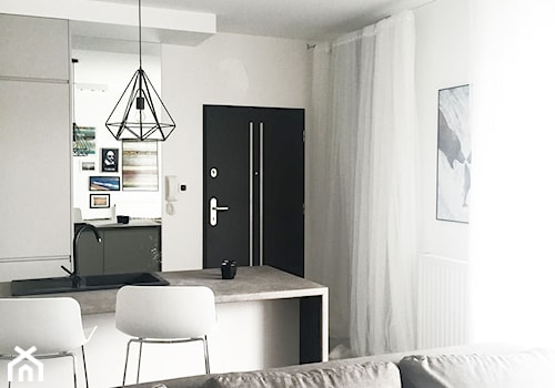 Kielce - mieszkania na wynajem - Średni biały hol / przedpokój, styl minimalistyczny - zdjęcie od Pogotowie Wnętrzarskie