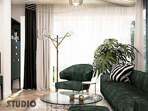 salon-zielone meble, mosiężne detale - zdjęcie od MIKOŁAJSKAstudio