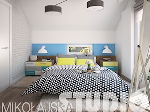 bedroom desoign blue yellow grey - zdjęcie od MIKOŁAJSKAstudio